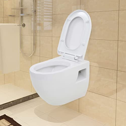 Homgoday Wall-Hung Toilet Ceramic White