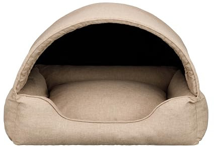 Bjird Hundebett & Hundehütte in einem - Hundehaus mit Dach für kleine und mittelgroße Hunde - Hundehöhle - Hundebox - Hundesofa - Bezug abnehmbar & waschbar - stabiles Hundekorb - 60x 47 cm