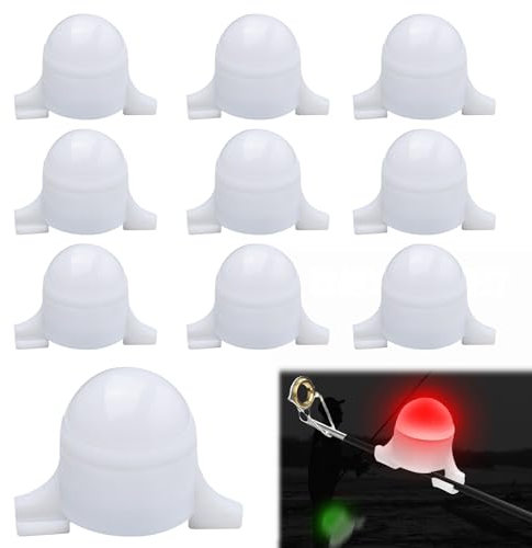 Elektronisch Bissanzeiger, 10 Pcs Led Alarm Leuchte Angeln, Angeln Bissanzeiger Led Lichter, Nachtlicht-Bissanzeiger Elektronischer Bissanzeiger Angeln, Nachtangeln Rutenspitze Lichter