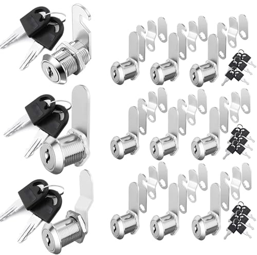 Herbst 10pcs Serratura Armadietto 30mm con 4 Diverse Piastre di Chiusura, Serratura per Armadio da Ufficio (10pcs, 30mm)
