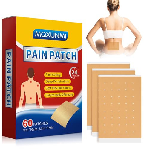 MQXUNMI Schmerzpflaster 60 Stück - Wärmepflaster Gegen Gelenk - Schmerzpflaster Rücken für Knie, Rücken, Gelenk und Schulter - Schmerzen Muskeln und Gelenkschmerzen - Schnelle, Gezielte Linderung