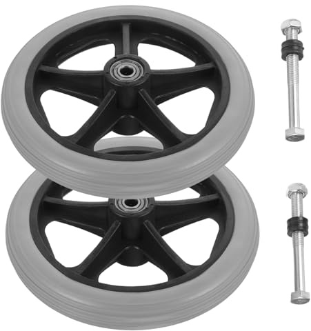 IWOWHERO 2pcs Replaceable Front Wheels for Wheelchair Solid Casters Wheelchair Parts for Elderly Mobility