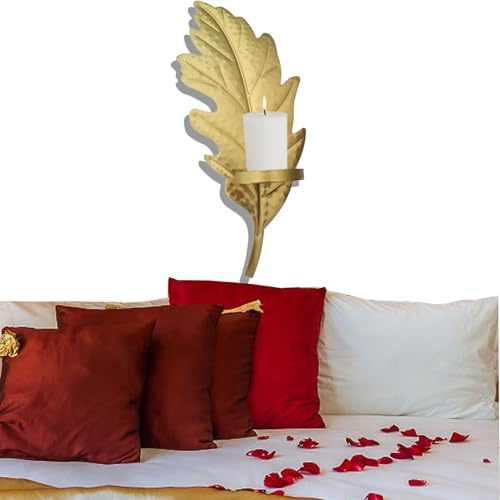 Photophore mural en métal - Support de bougie en métal à suspendre au mur, décorations d'art en fer forgé pour salle de bain, salon, salle à manger, patio, bureau, mariage, événement