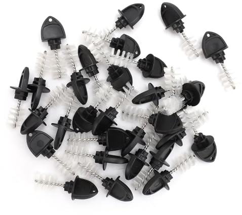 Ölkran Plugg Borste Svart ABS Rostfritt Stål Nylon Ölkran Rengöringsborste för Barer Hem 30 Pack