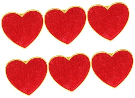 Toyvian Anillos para Servilletas de Tela Diseño de Corazón Rojo 6 Piezas Servilleteros Decorativos para Bodas Fiestas y Decoración de Mesa Romántica