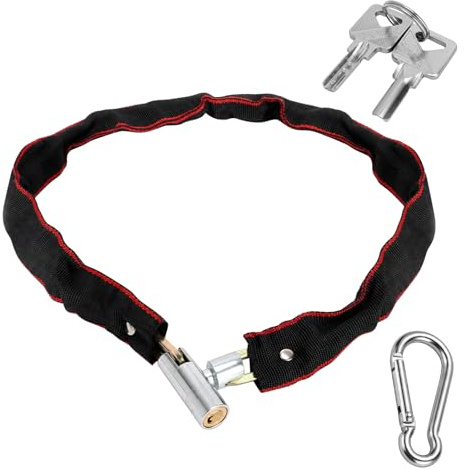 Lucchetto per bicicletta, lucchetto a catena, lucchetto per bicicletta - Alta sicurezza anti-furto, lucchetto per bicicletta in acciaio con chiave, catena da 85 cm, lucchetto per bicicletta per e-bike