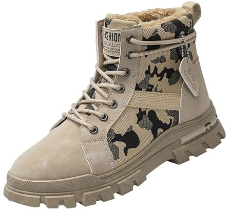 Bottines d'hiver pour homme avec doublure en fourrure, semelle épaisse, chaussures décontractées pour temps froid, streetwear