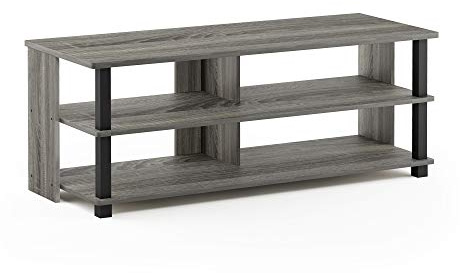 Furinno SULLY TV Stand, 3-Tier Entertainment Center, TV Console for TV up to 48 Inch, for Living Room, Bedroom French Oak