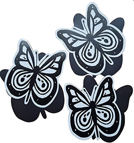 FlyEx Magnete anstatt Aufkleber Sticker für Fliegengitter Insektenschutz Reparatur-Set Vogelschlag Netze Türen Fenster Schiebetüren Spannrahmen (3X Schmetterling)