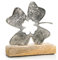 Figura Decorativa trébol de la Suerte: Escultura de Metal y Madera, Adorno de Mesa salón, decoración hogar Moderno, Regalo Boda cumpleaños Entrada recibidor, 16,5 x 15 cm