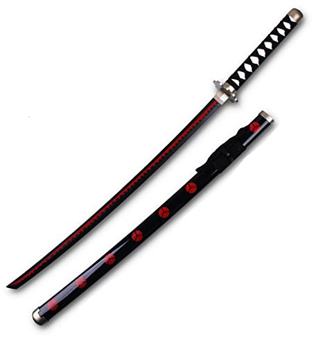 Spada in legno Roronoa Zoro 104 cm Ninja giapponese Katana Samurai Spada Anime Texture originale per gli amanti degli anime, giocattoli di scena cosplay, Shusui D