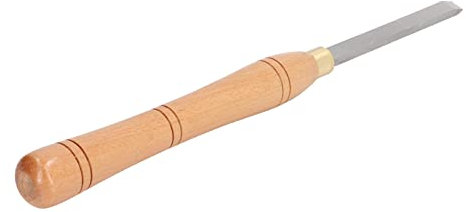 Gubia Sesgada para Torneado de Madera, Herramienta de Carpintería en Acero HSS con Mango de Haya, Cincel para Torno de Madera con Cubierta de Hoja
