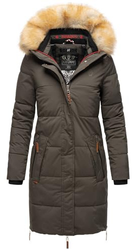 Navahoo Warmer Damen Winter Stepp Mantel Winterjacke Parka B803 [B803-Halin-Anthrazit-Gr.M]