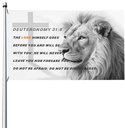 VIVACITE Christliche Flagge, 7,6 x 12,7 cm, Gartendekoration, Terrasse, Veranda, Dekoration, Outdoor, Kunst, Gebetsfahnen, Outdoor-Hofdekoration, religiöser Glaube, christliche Geschenke mit Bibelvers