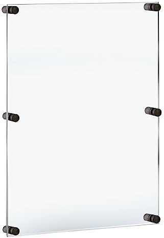 Azar Displays 105536-BLK Acrylic Floating Double Panel Wall Frame, 24 x 36 Graphic Size, Overall 28 x 40, Black