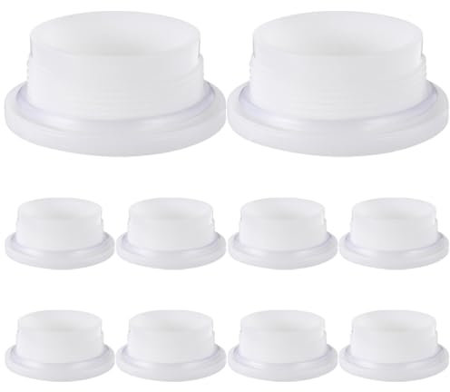 Alipis 10st Spundkappen Gallonen-fassstopfen Spundlochabdeckungen Gallonen-fassdeckel Grobgewinde-Poly-strebepfeiler Fass-spundstopfen Trommelgewindekappen Plastik Chemisches Fass Weiß Öl