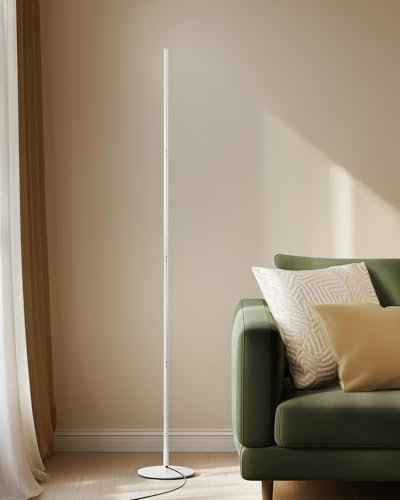 EDISHINE Lampada da Terra a LED Dimmerabile in Continuo, Luce Bianca Calda 3000K, Lampada da Terra Angolare con Interruttore a Pedale, Lampada d'Atmosfera Moderna per Camera, Soggiorno, Bianco