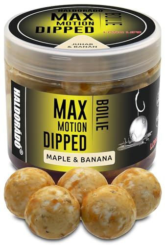 Haldorado Max Motion Dipped Boilie, Maple & Banana Flavor, 20mm, Carp Fishing Bait