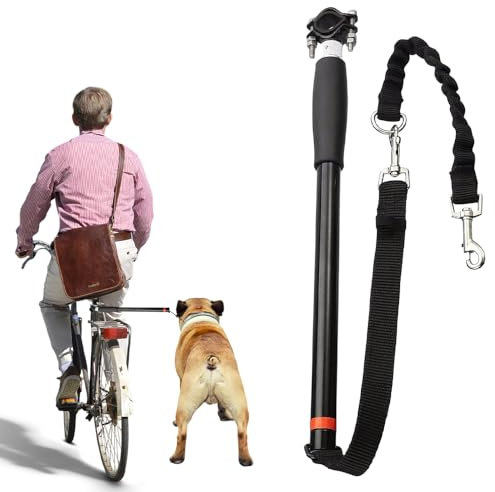 YANGUN Fahrradleine Hund, Hände Frei Fahrrad Hundeleine, Abnehmbar Hund Fahrradhalterung Mit Einem Inbusschlüssel, Stoßdämpfende Feder, Für Gassigehen, Laufen, Draußen, Elastisches Band-Design