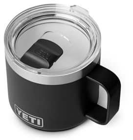 YETI Rambler 14 oz Ceramic Lined Stackable Mug, Vacuum Insulated, Stainless Steel with MagSlider Lid, Black