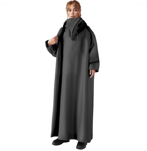 YOSUWOAI Chubasquero para mujer y hombre, impermeable, chaqueta de ciclismo larga, poncho de lluvia, mono a prueba de viento, chaqueta de lluvia para bicicleta, monocolor, chaqueta de trabajo gruesa