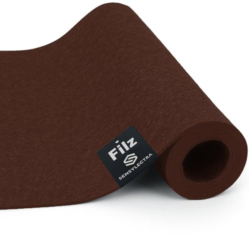 Filttyg filtrulle, filt metervara, fickfilt dekorativ filt filtmatta, 2 mm filtmattor, pysselfilt för gör-det-själv förvaringsväska filtunderlägg lapptäcke (mörkbrun, 300 x 30 cm)