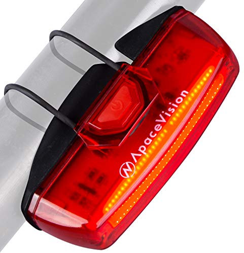 Luce posteriore per bicicletta Apace ricaricabile tramite USB, luce posteriore a LED super luminosa da 100 lumen per MTB