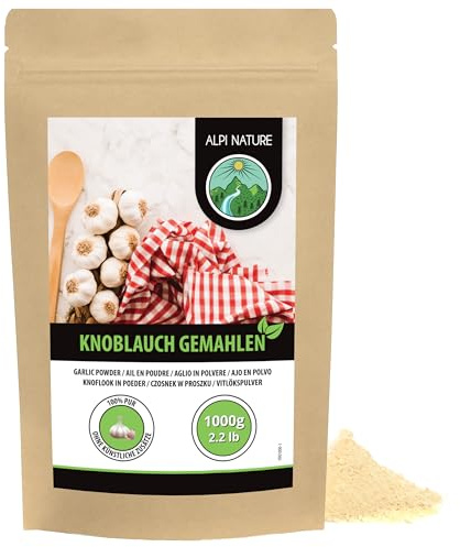 Alpi Nature Ajo en Polvo 1kg, Ajos Secos Molidos, Condimento de Ajo en Polvo para Cocinar