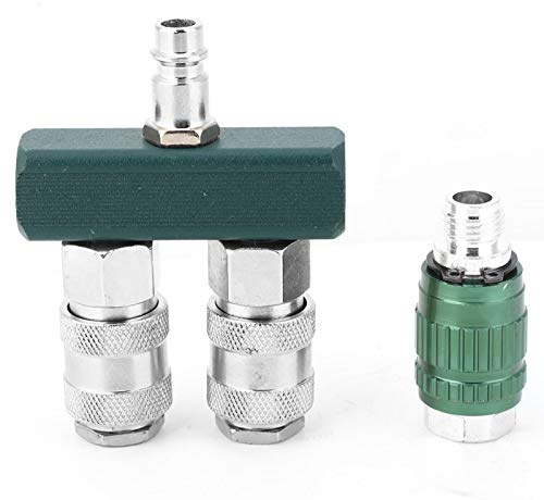 Conector Divisor de Manguera de Aire 2 Vías 1/4 NPT Conectores Giratorios 360 Grados para Compresor y Accesorios de Herramientas Neumáticas