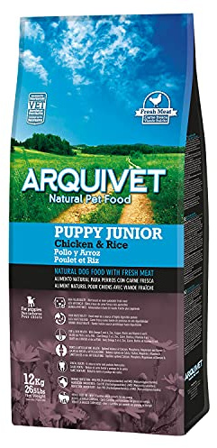 ARQUIVET Puppy Junior - Croquettes pour chiots - Poulet et riz 12 kg - aliments pour chiens - nourriture sèche pour chiens