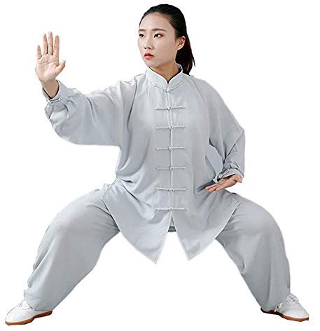 Generic Kung Fu Tai Chi Kleidung Kampfsportbekleidung Kampfsportbekleidung Jacke Hose,A-XXXL (ES)