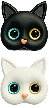 ARFUKA 2 Stück Handy Fingerhalterung Ring Stand zusammenklappbar Katzenspiegel Handy-Griff für Handys und Tablets bis 10,8 Zoll/27,43 cm in Schwarz