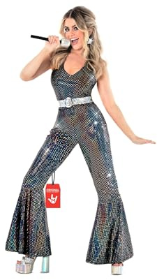 Morph Costumes Disco Anni 70 Donna - Tuta e Vestito per Carnevale, Abbigliamento Vintage per Feste e Party Tematici, M