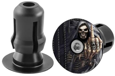 Sanmum Fahrrad Lenkerstopfen Aluminium Fahrradgriffe Stecker Lenkerendkappen Lenker Plug für Fahrrad Mountainbike Rennrad MTB BMX (Death Scythe)