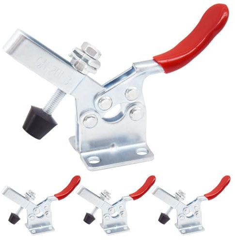CEEYSEE 4 Stück Schnellspanner GH-201-B Kniehebelspanner Verstellbar 90 KG Horizontal Toggle Clamp Waagerecht Spanner Handwerkzeuge für Zimmerei, Maschinenbetrieb (GH-201-B)