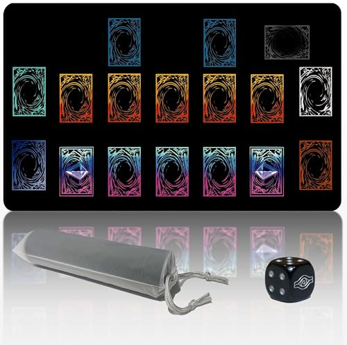 Extalas for Yu-Gi-Oh Playmat Single Player,with Free Limited - Edition dice and Storage Tube Size 24 * 14