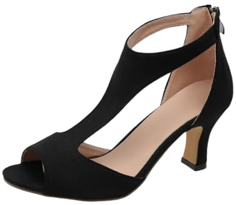 MEIION volmena sandales orthopédiques à talons Sandales Femme à Talon Bloc 5cm, Bout Ouvert, Suède Doux, Confort Été, Chic Soirée, Chaussures Élégantes pour Toutes Occasions