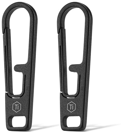 KeyUnity KA54 Titanium Zipper Pull Replacement – Lightweight Zipper Tabs for Backpacks, Luggage, Jackets and Handbags – Rust Resistant, Universal and Quick Repair Kit (2 Pack)