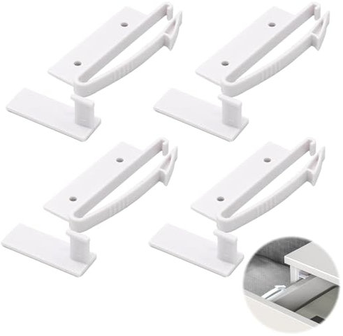 Kindersicherungen für Schubladen, 4 Stück, Kindersicherung, Schubladen, Schlösser, unsichtbar, entriegeltes Design, babysicher, Schubladen-Schlösser für Schrank, Schrank und andere Möbel