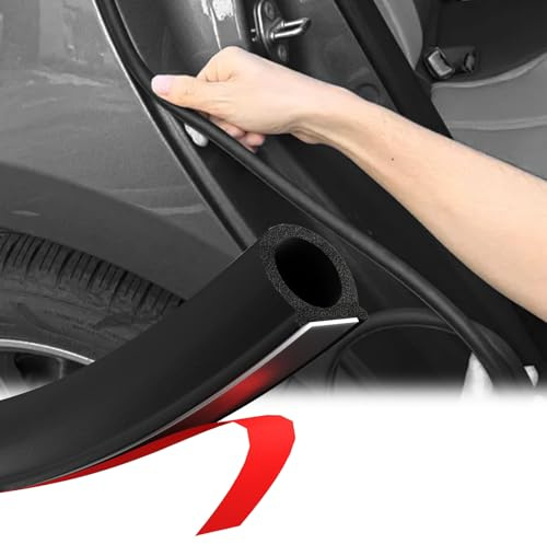 Guarnizione in gomma autoadesiva, 8 m, a forma di D, in gomma, protezione dei bordi della finestra, isolamento acustico, impermeabile, universale, in gomma, per auto, furgoni, auto d'epoca