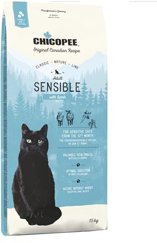 Chicopee CNL Adult Sensible Lamb 15 kg torrfoder för katter | av Bosch | kattmat | kanadensiskt recept | Tillverkad i Tyskland | Ett varumärke från Bosch djurfoder