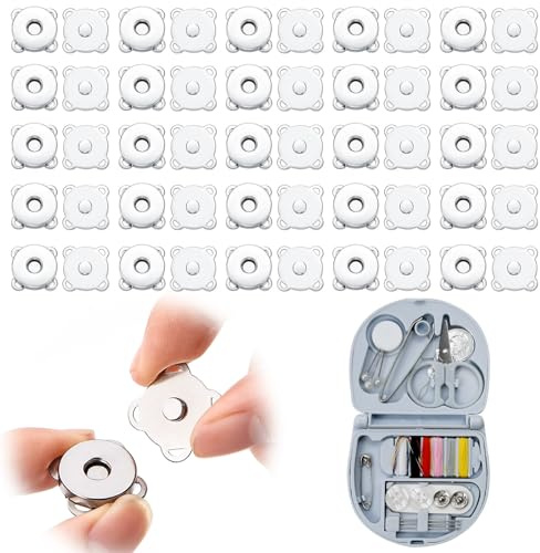 25 Piezas Cierres para Bolsos Botones Magnéticos Botón de Cierre Magnético Broches de Iman Cierre Bolso Cierres Magnéticos para Bolsas Magnético Botón Metal para Bolsos,Bolsos,Carteras,Costura
