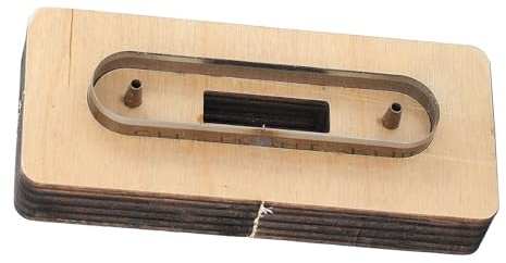 Acouto Fustella per Pelle, Stampo per Taglierina per Fascette per Cavi con Base in Legno per Artigianato in Pelle Fai-da-te con Lame in Acciaio e Struttura in Legno Massello, Strumento da Taglio per