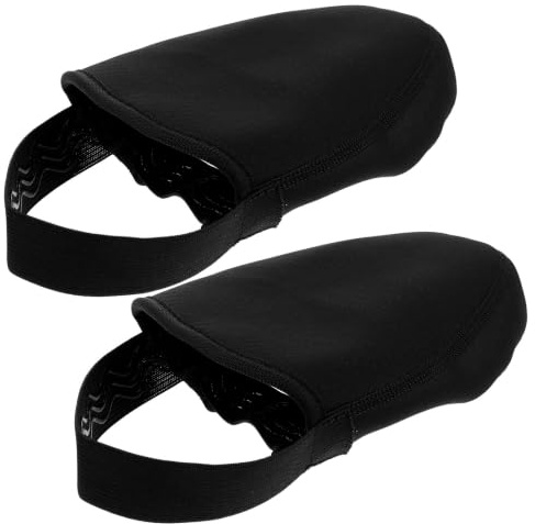 Luxshiny Couvre-Chaussures de Vélo Tout-Terrain en Tissu Noir avec Bande de Talon, Protection Complète Le Vent pour Cyclisme en Extérieur, Taille M