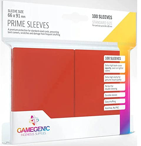 Gamegenic, Prime Sleeves Red, Sleeve Color Code: Gray