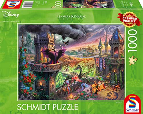Schmidt Spiele 58029 Thomas Kinkade, Disney, Maleficent, 1000 Teile Puzzle, Normal