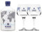 Gin Nordés - Atlantic Galician Gin - Keramikflaschenset mit zwei Gläsern - 70 cl. - 40% Vol.