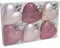 6 Blush Dusty Pink Heart Shaped Bauble Hearts Christmas Baby Pink Ornament Hanging Tree Decorations Glitter Matt