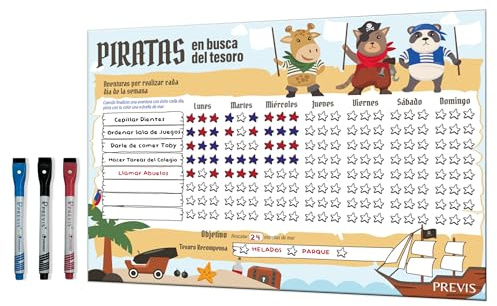 Reward Board for Children in Spanish A4 21 x 30 cm - Magnetic Board - Encourages Good Behavior of Children - Children's Task Calendar - Ideal for Fridge and Desk
