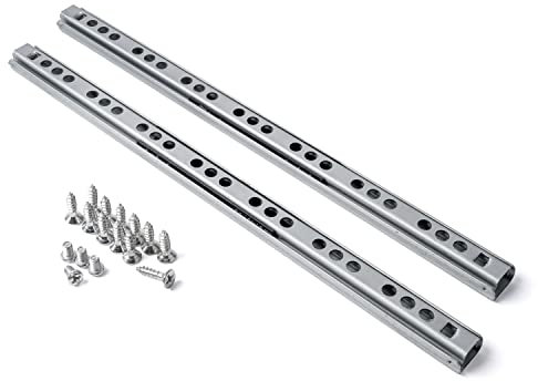 Schubladenschiene 246 x 17 mm, 1 Paar, mit Kugellager, Länge 246 mm, 17 mm Nutbreite, Teilauszug Gleitschiene mit Auszugsanschlag, Auszugsschiene aus verzinktem Stahl, Führungsschiene Schublade Set